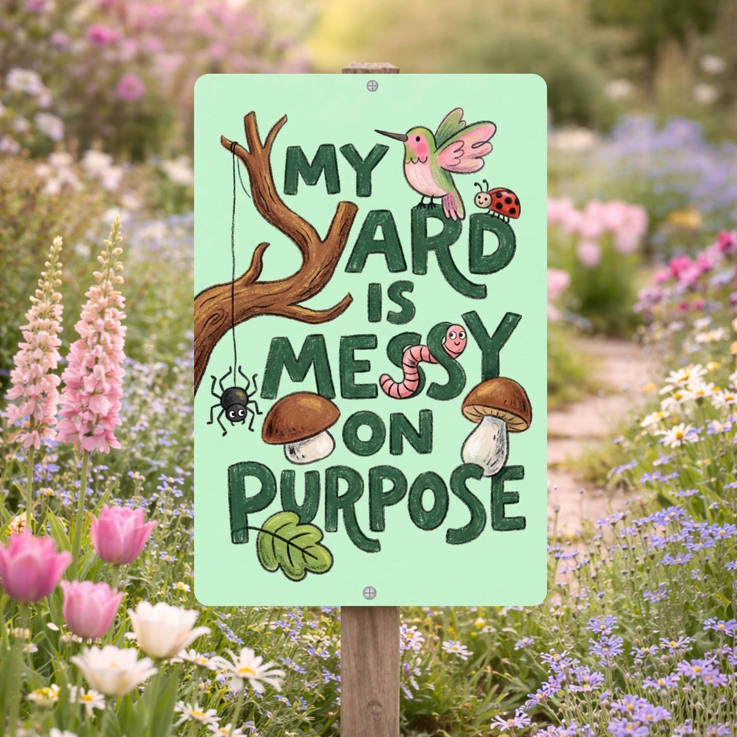 Messy On Purpose Pollinator Habitat Sign