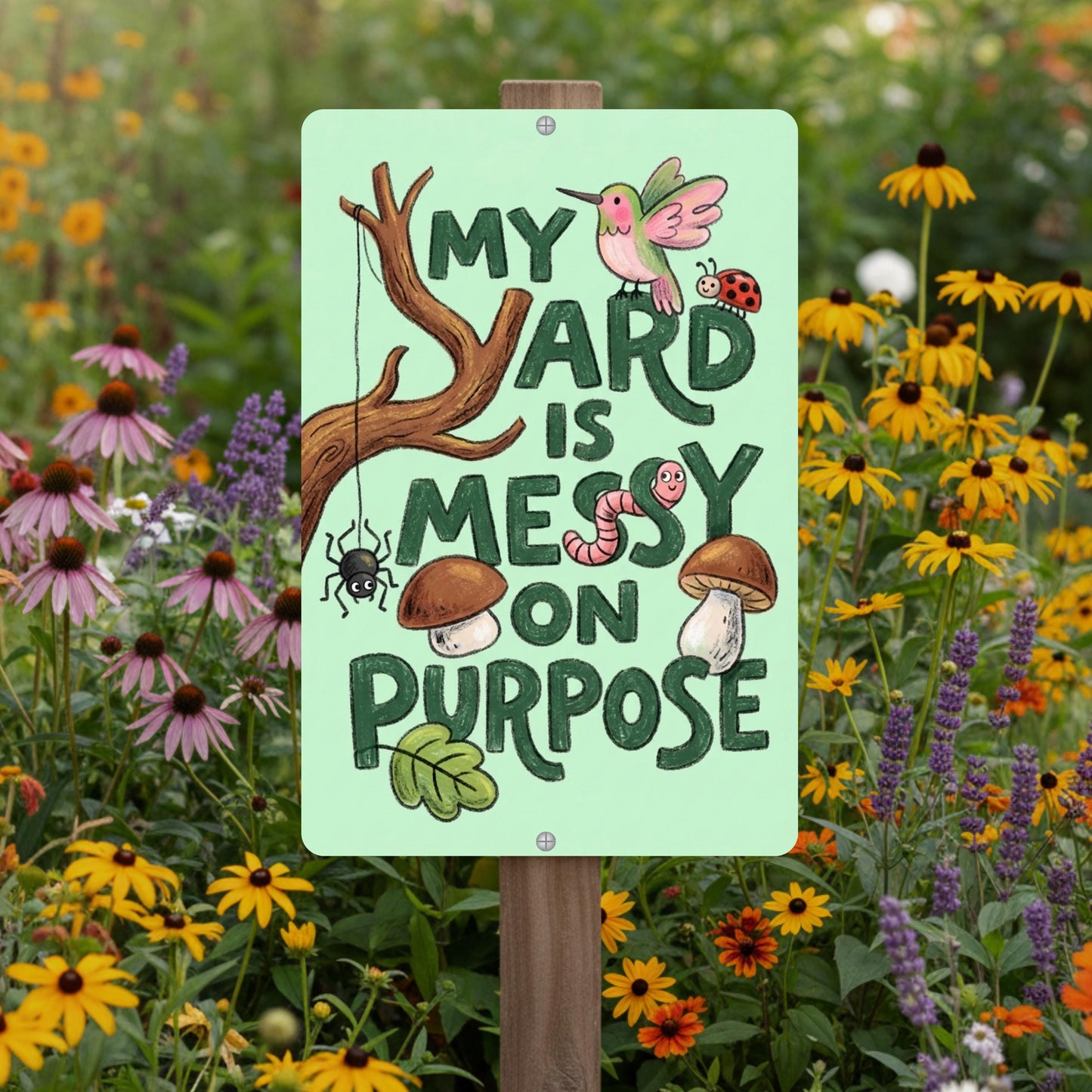 Messy On Purpose Pollinator Habitat Sign
