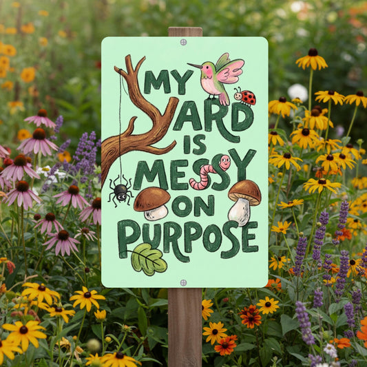 Messy On Purpose Pollinator Habitat Sign