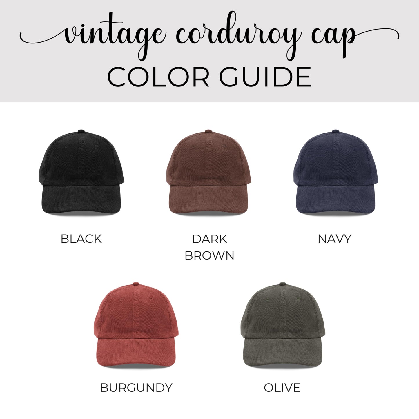 Manatee Forget Me Not Corduroy Cap, Embroidered Coastal Design, Sea Cow Hat