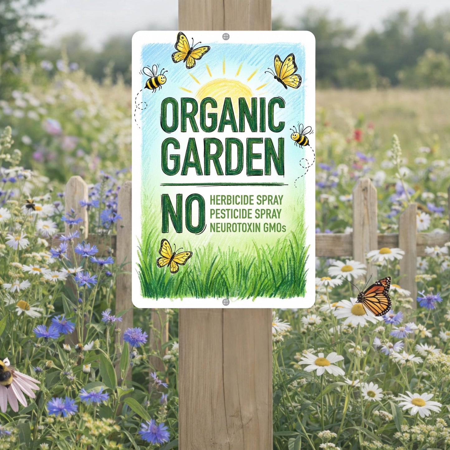 Organic Garden Pollinator Habitat Sign