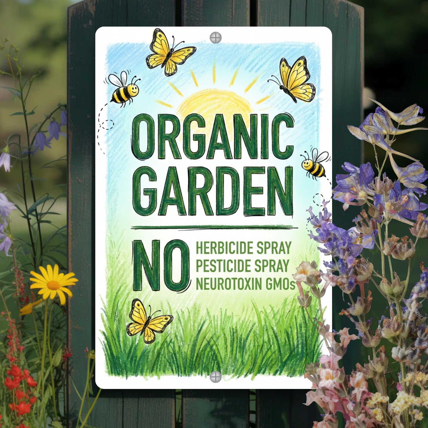 Organic Garden Pollinator Habitat Sign