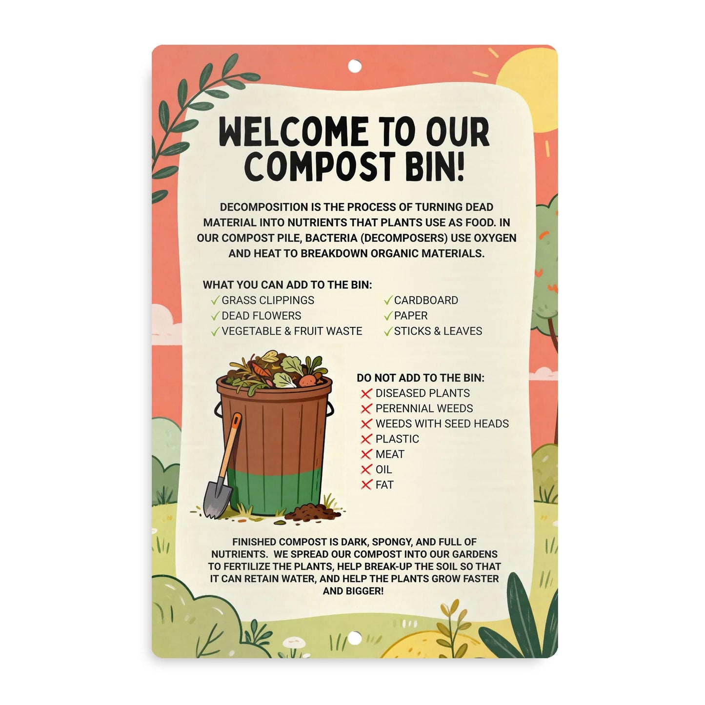 Compost Bin Garden Sign