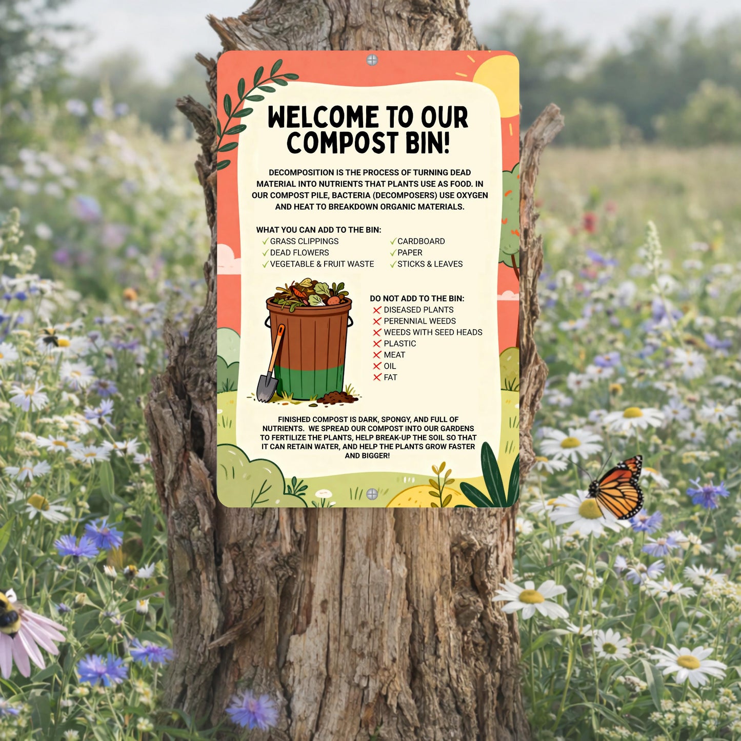 Compost Bin Garden Sign