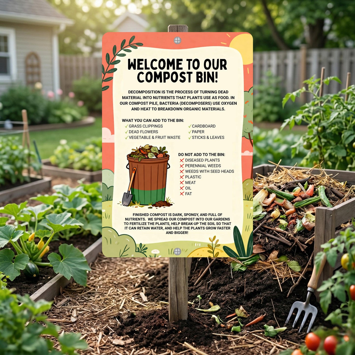 Compost Bin Garden Sign