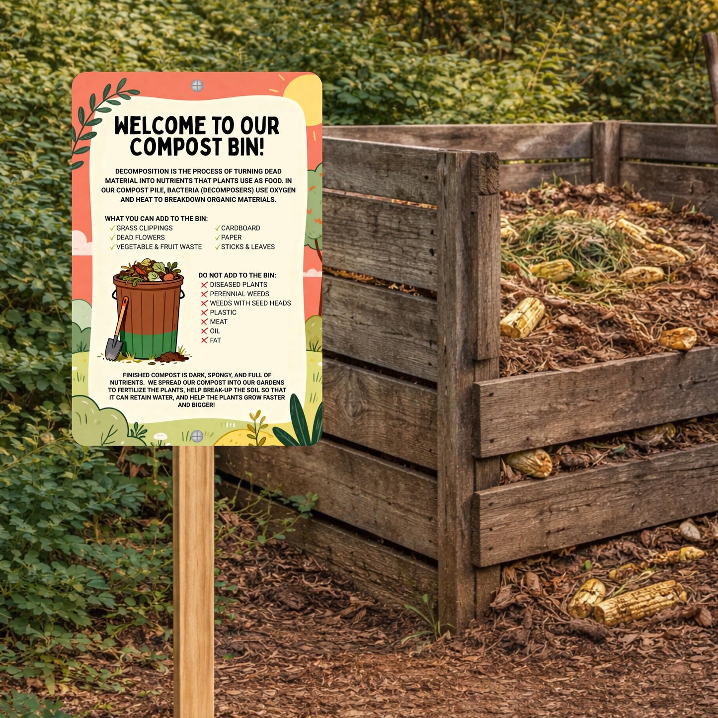 Compost Bin Garden Sign