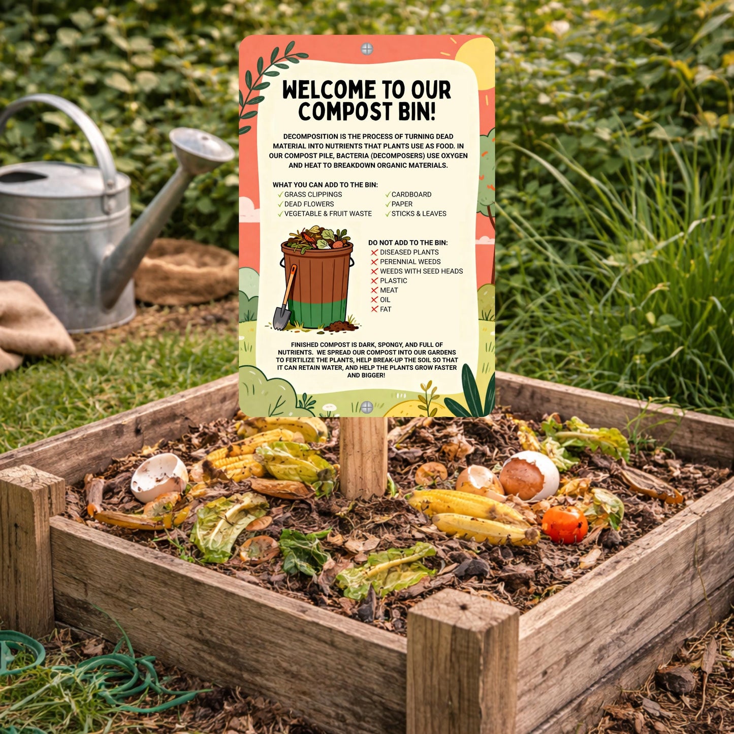 Compost Bin Garden Sign