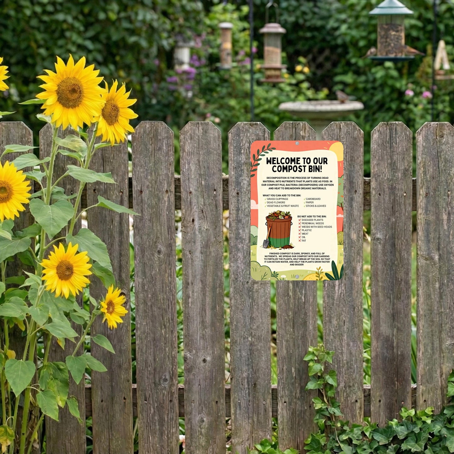 Compost Bin Garden Sign