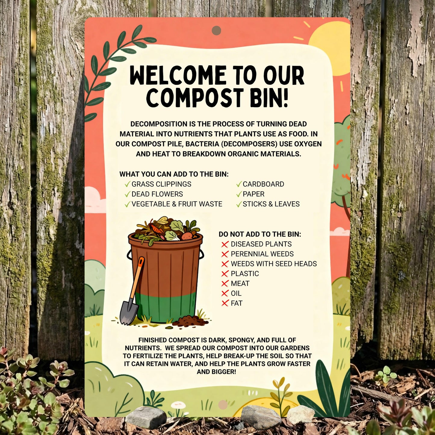 Compost Bin Garden Sign