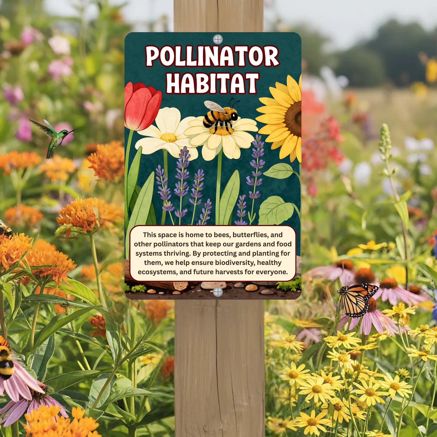 Pollinator Habitat Metal Sign