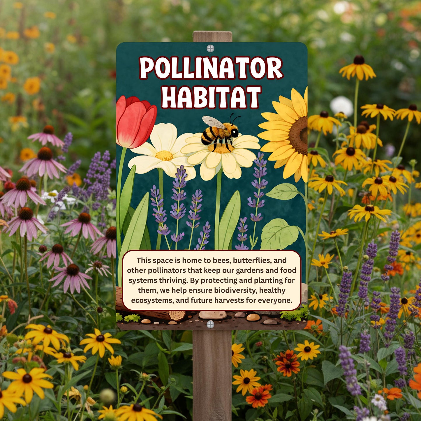 Pollinator Habitat Metal Sign
