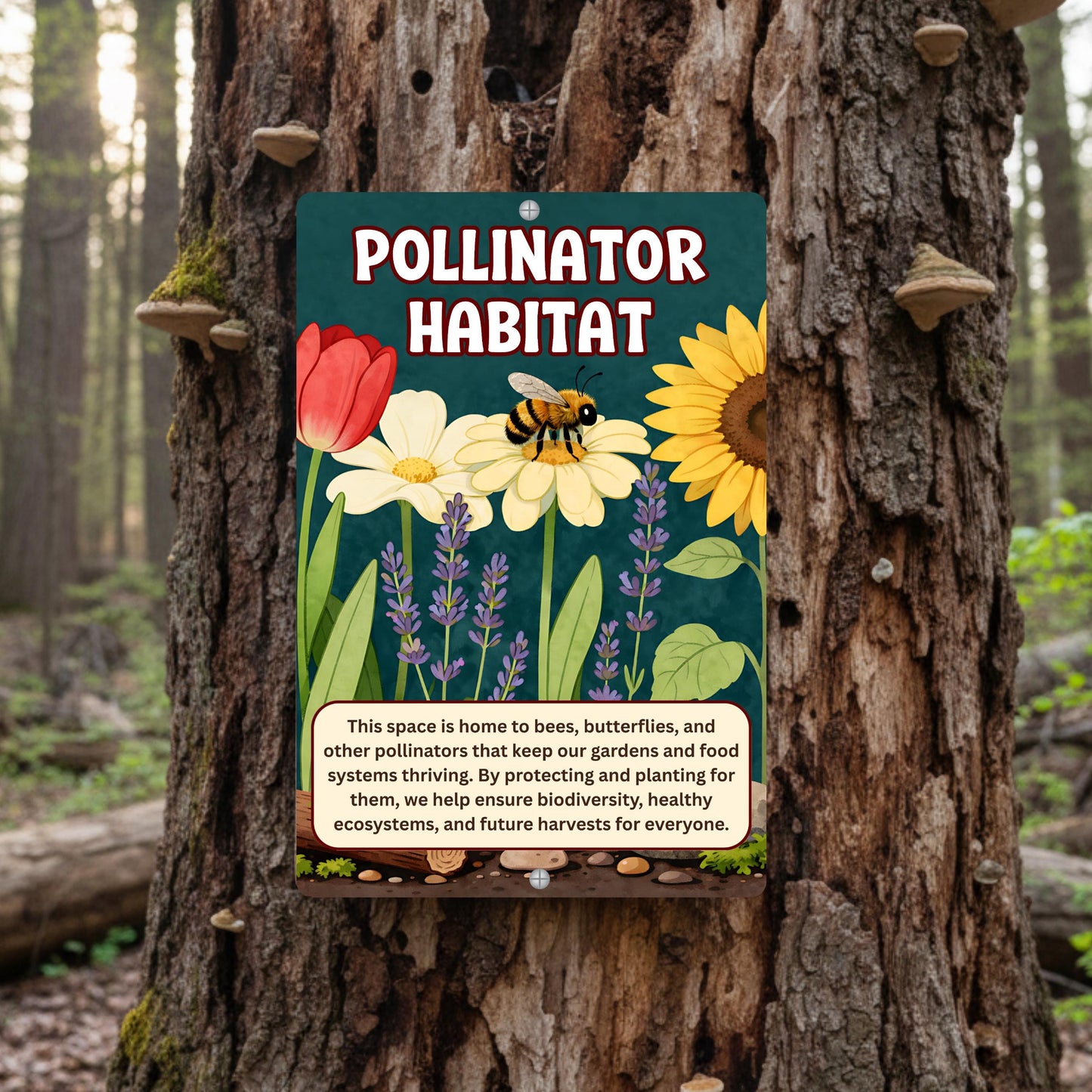 Pollinator Habitat Metal Sign