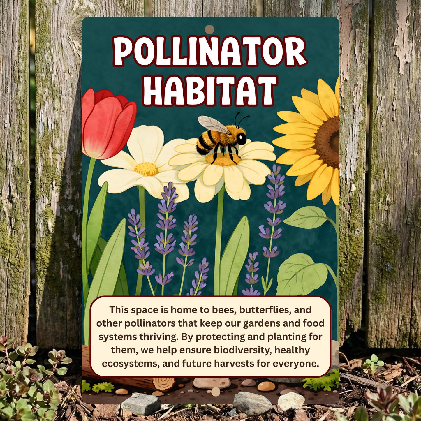 Pollinator Habitat Metal Sign