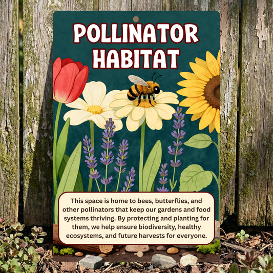 Pollinator Habitat Metal Sign