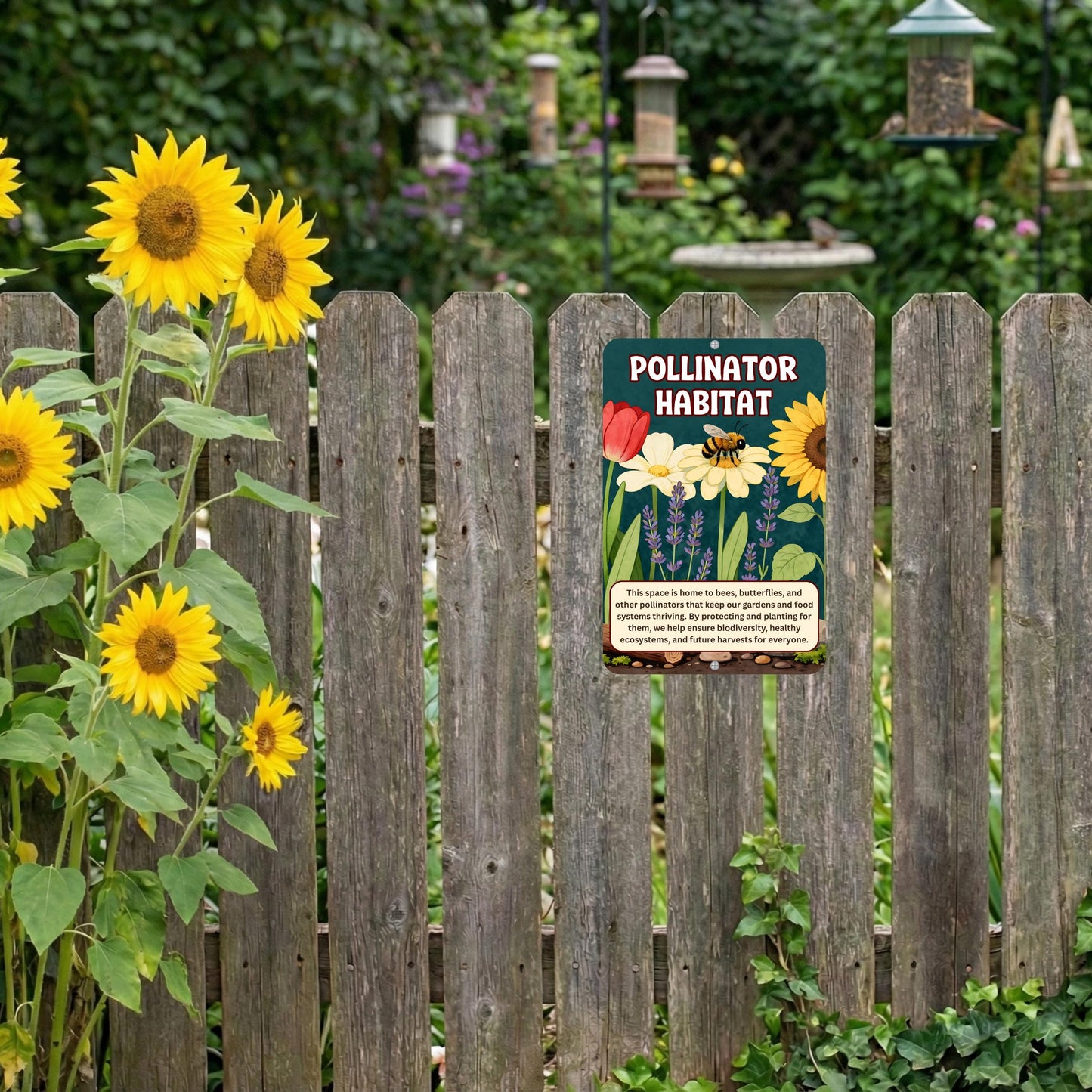 Pollinator Habitat Metal Sign