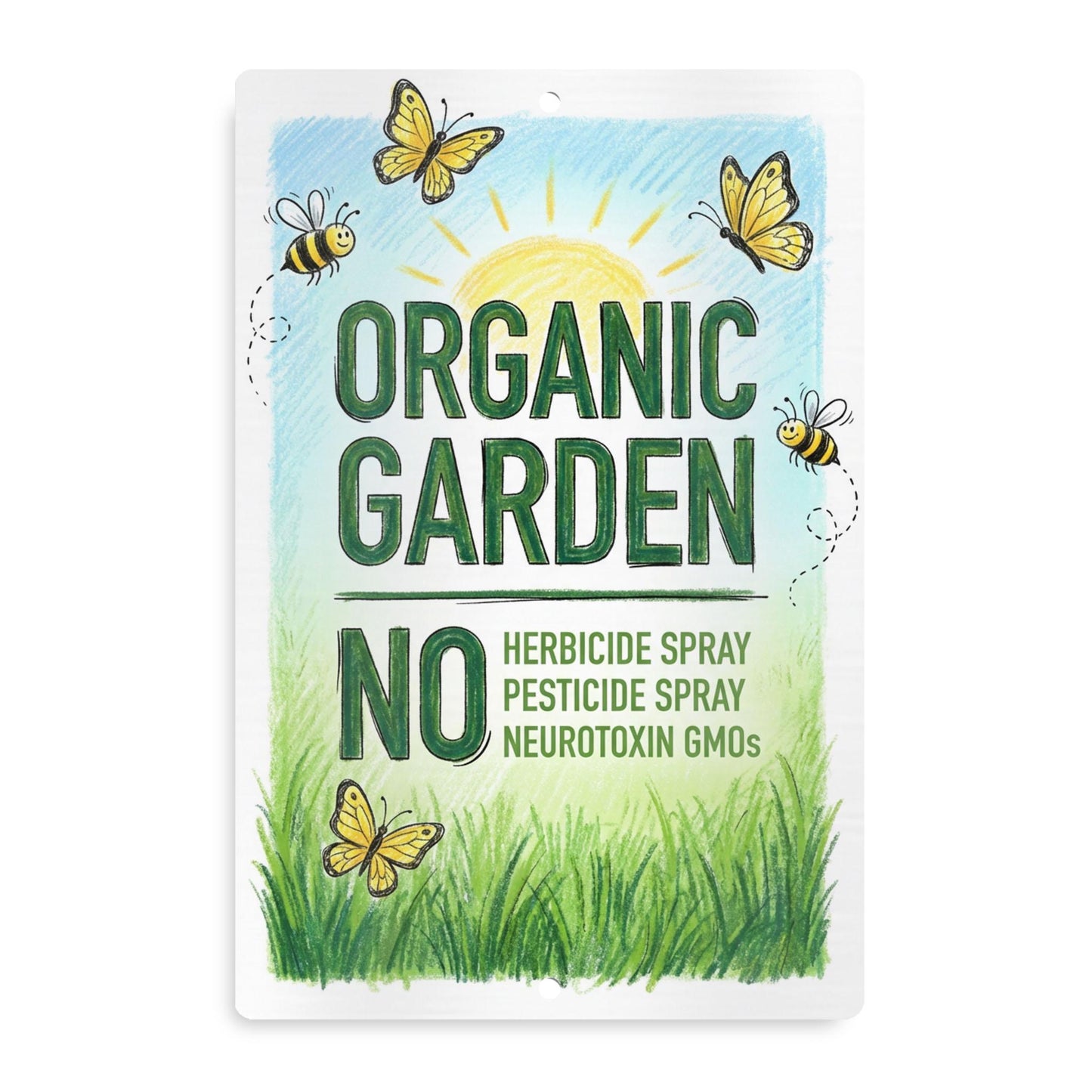 Organic Garden Pollinator Habitat Sign
