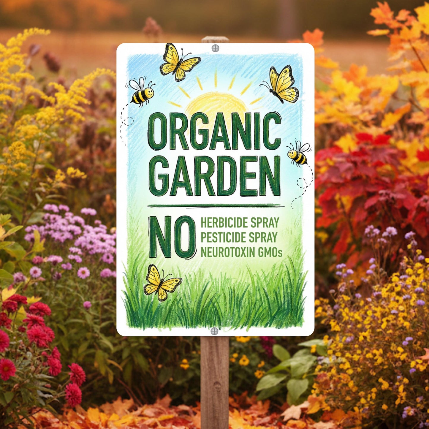 Organic Garden Pollinator Habitat Sign