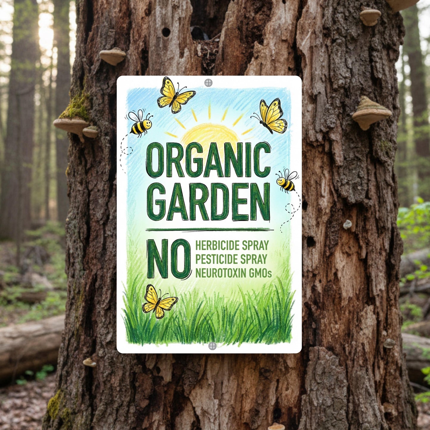 Organic Garden Pollinator Habitat Sign