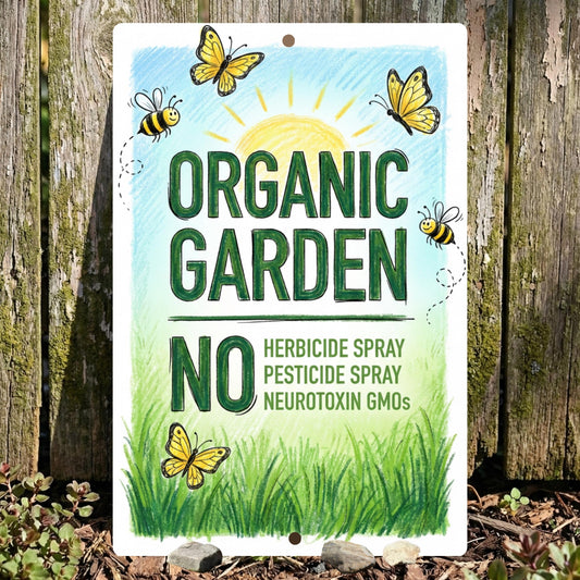 Organic Garden Pollinator Habitat Sign