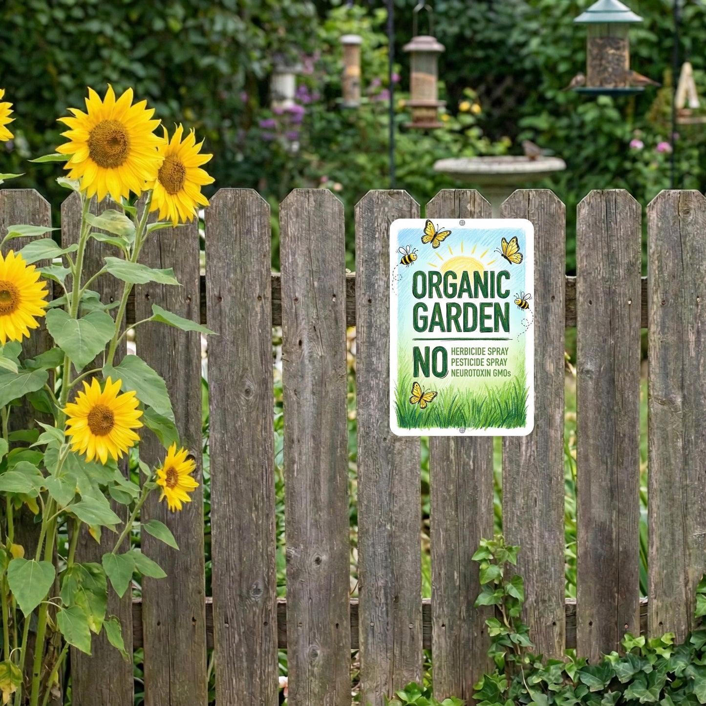 Organic Garden Pollinator Habitat Sign