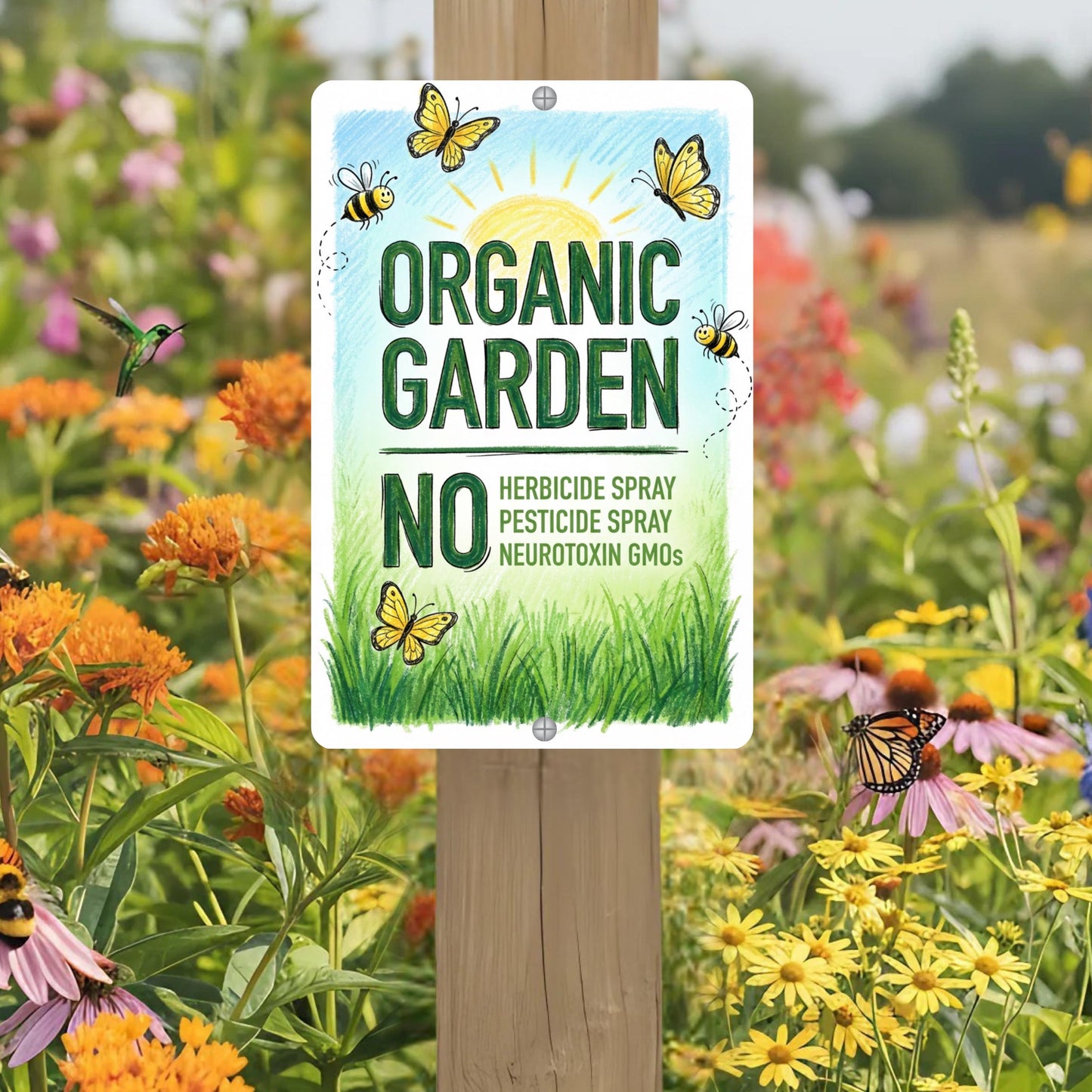 Organic Garden Pollinator Habitat Sign