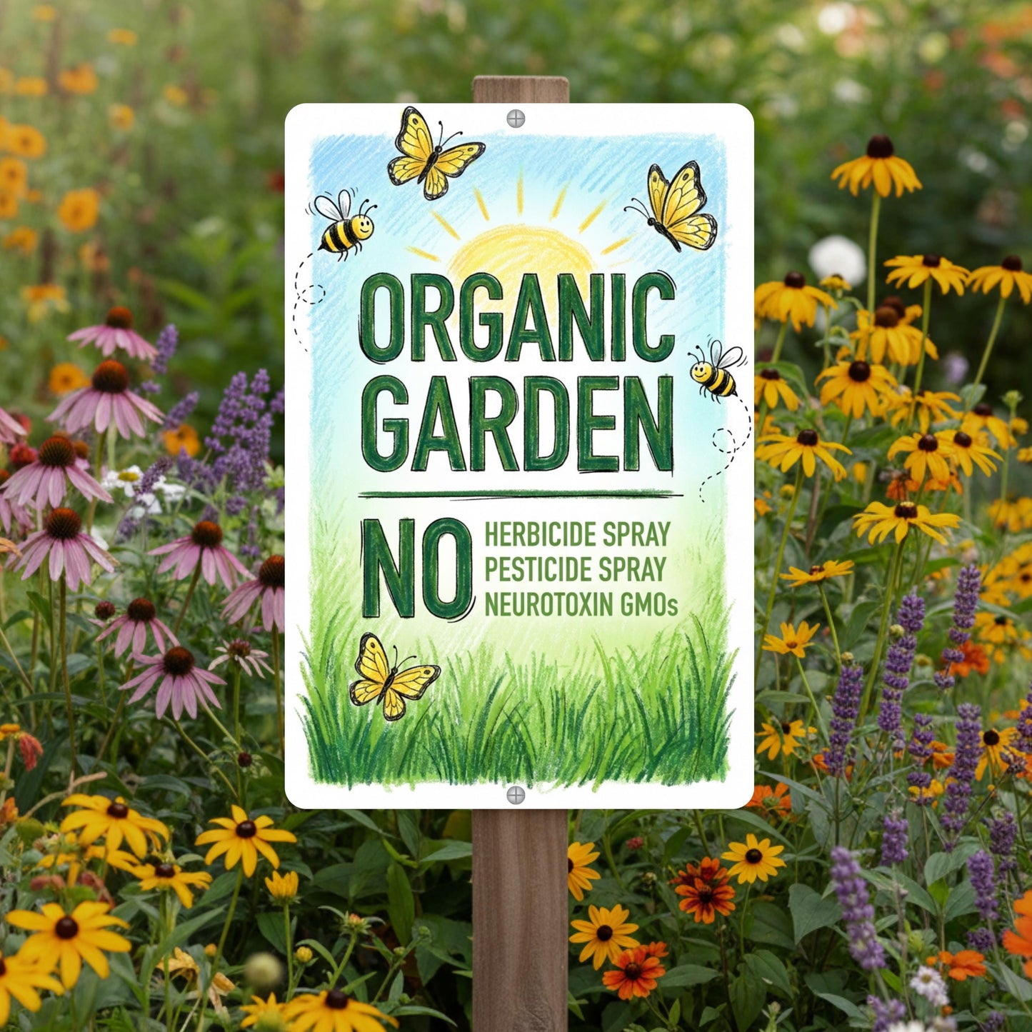 Organic Garden Pollinator Habitat Sign