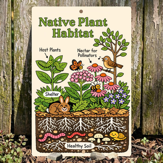 Native Plant Habitat Illustration Sign