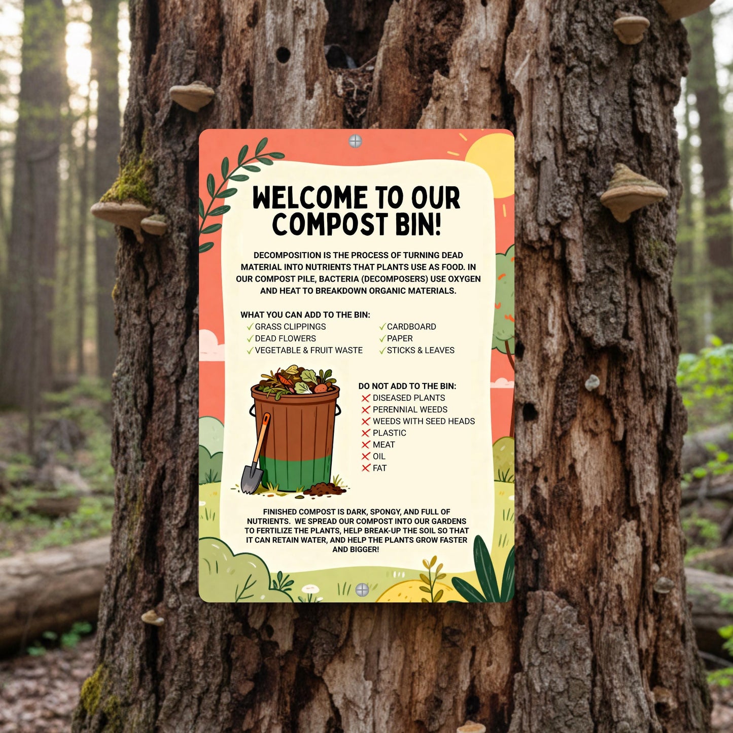 Compost Bin Garden Sign
