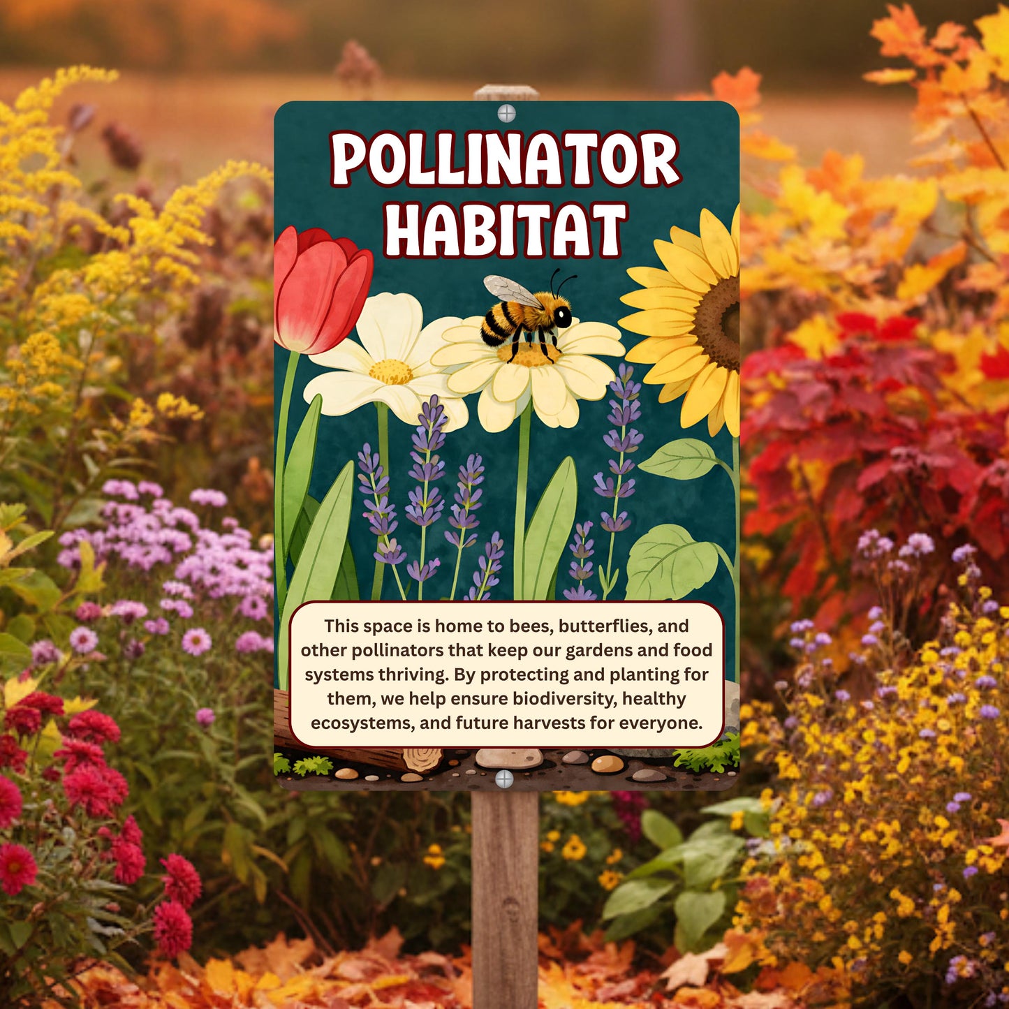 Pollinator Habitat Metal Sign