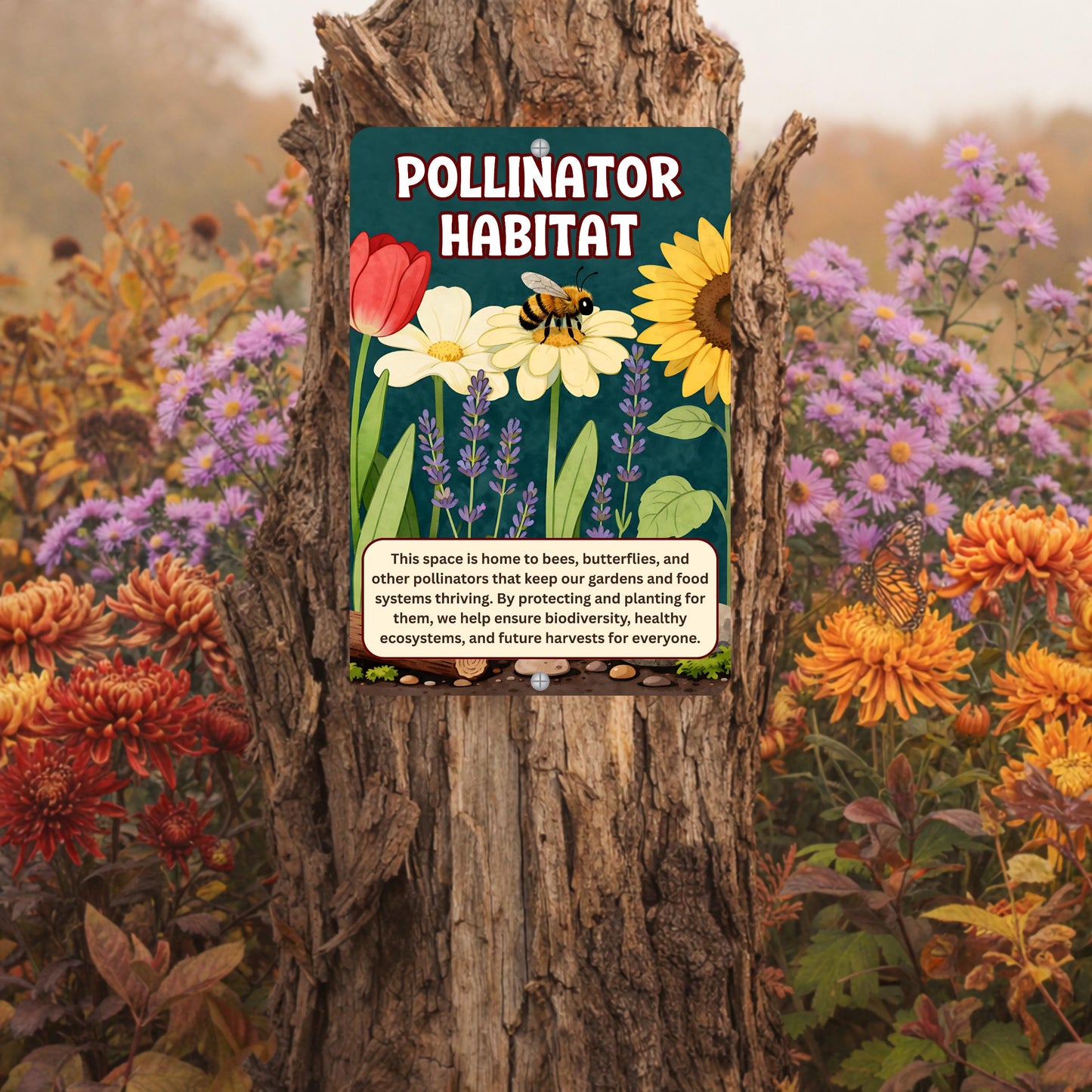 Pollinator Habitat Metal Sign