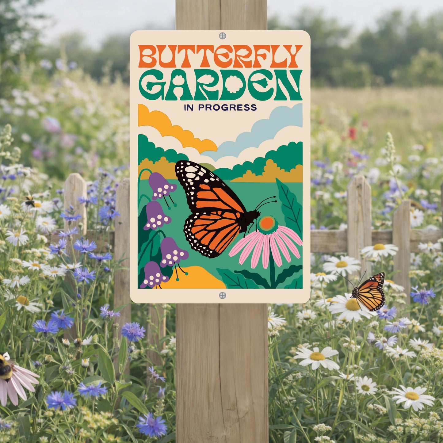 Butterfly Garden In Progress Sign