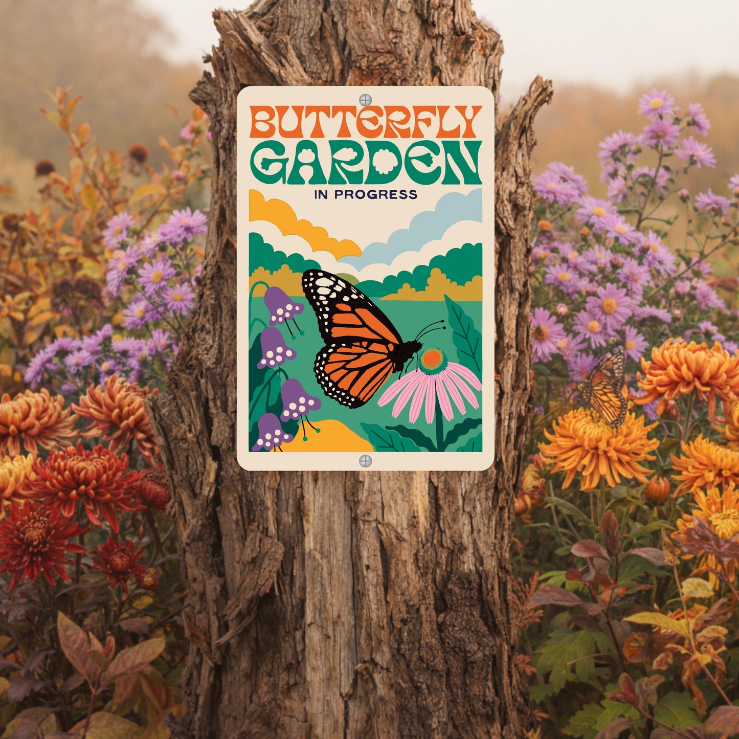 Butterfly Garden In Progress Sign