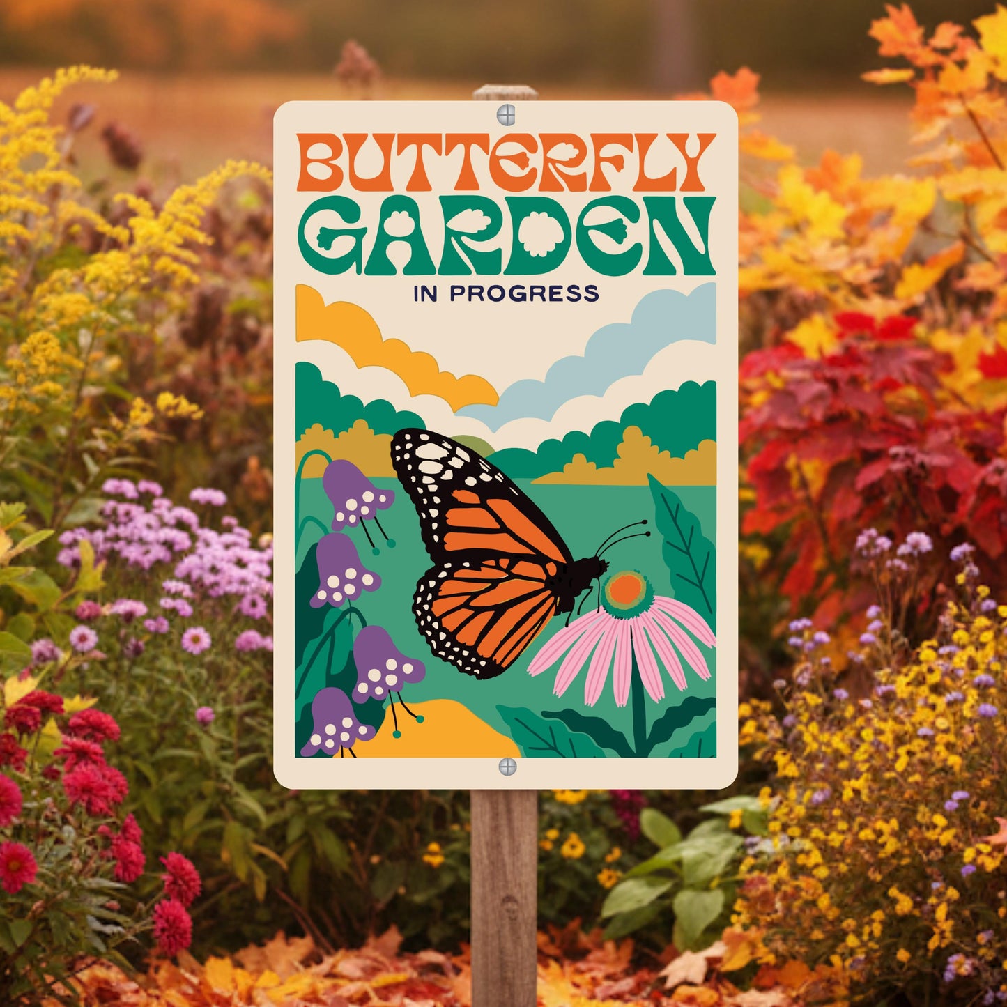 Butterfly Garden In Progress Sign