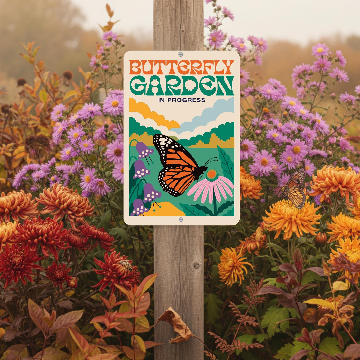 Butterfly Garden In Progress Sign