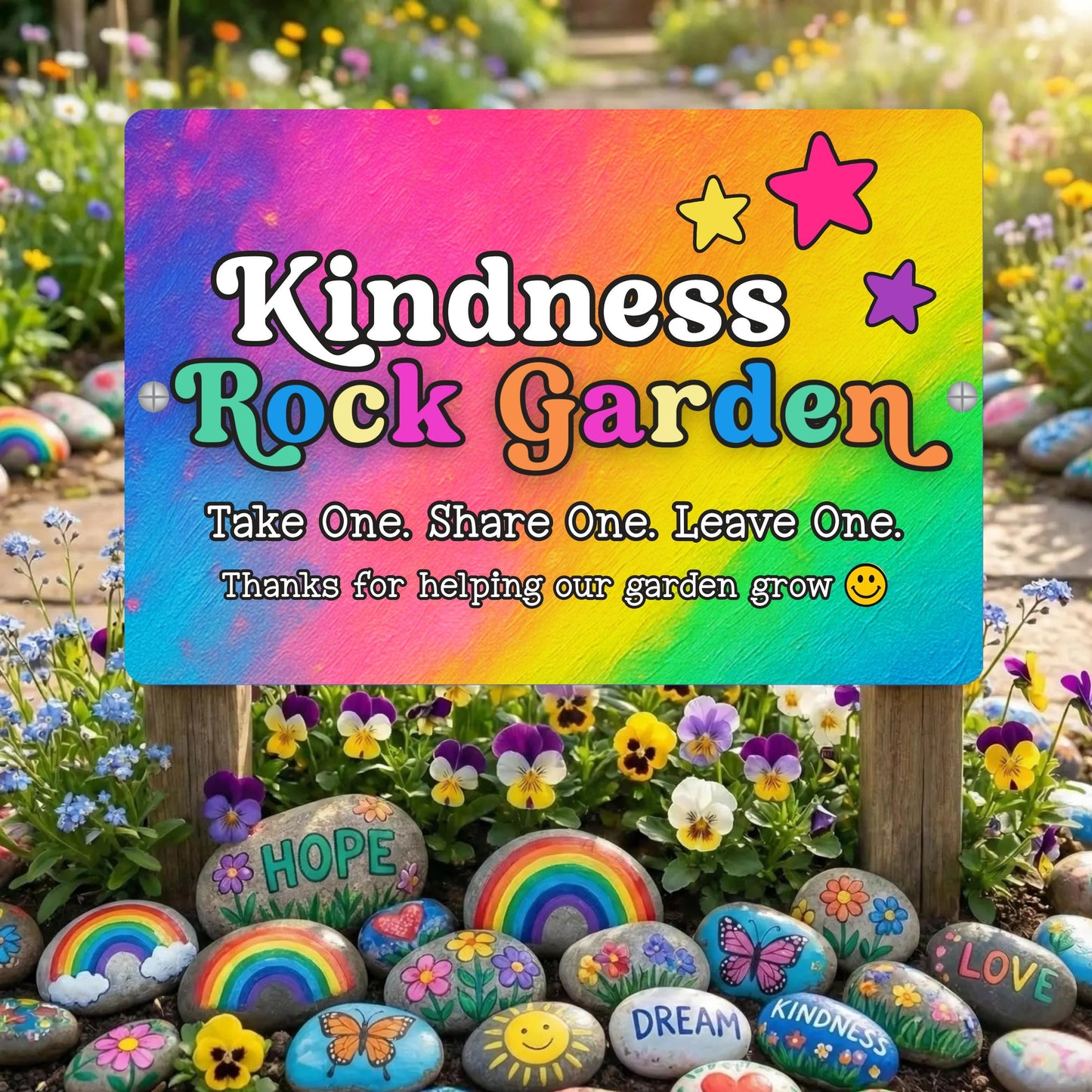 Kindness Rock Garden Sign