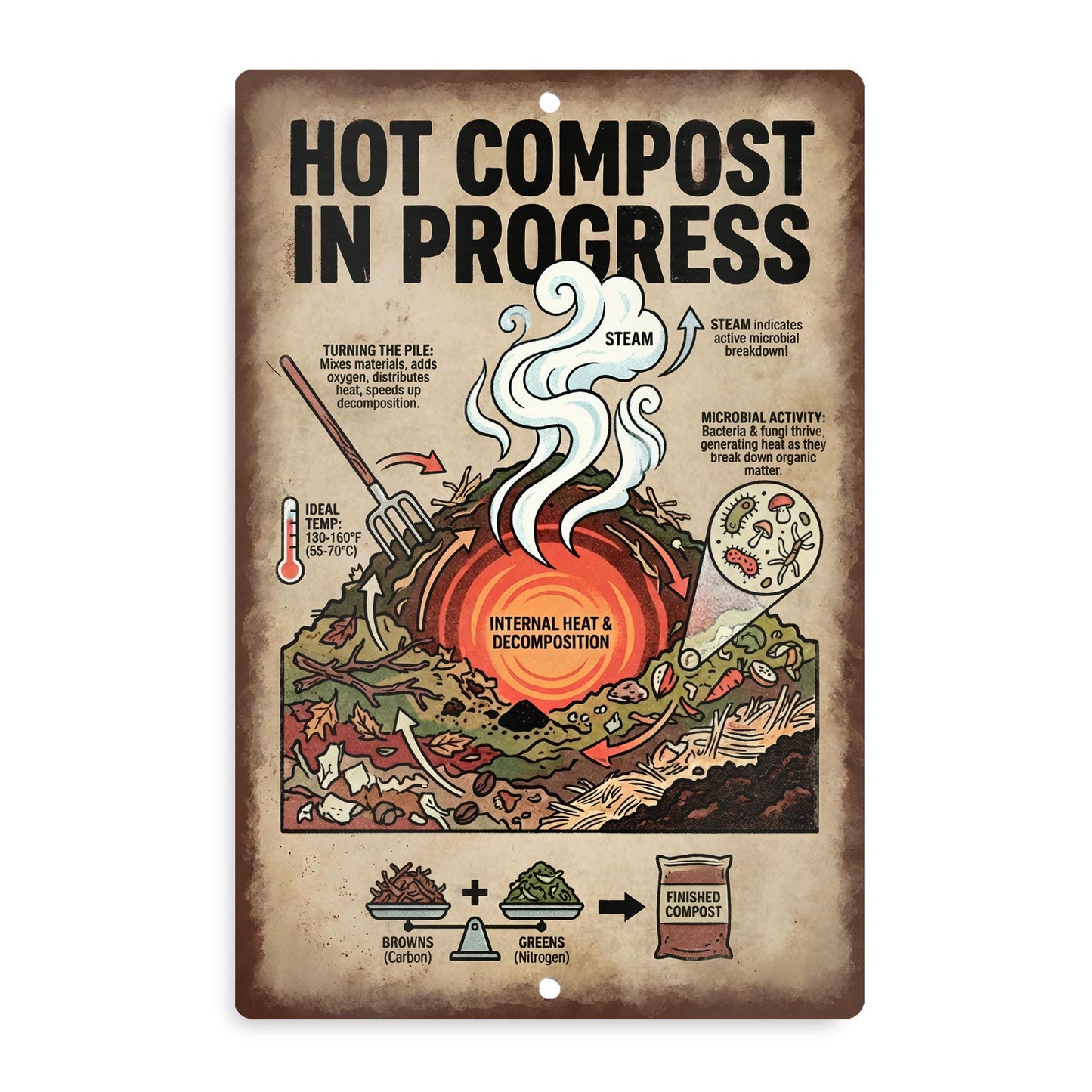 Hot Compost In Progress Garden Sign