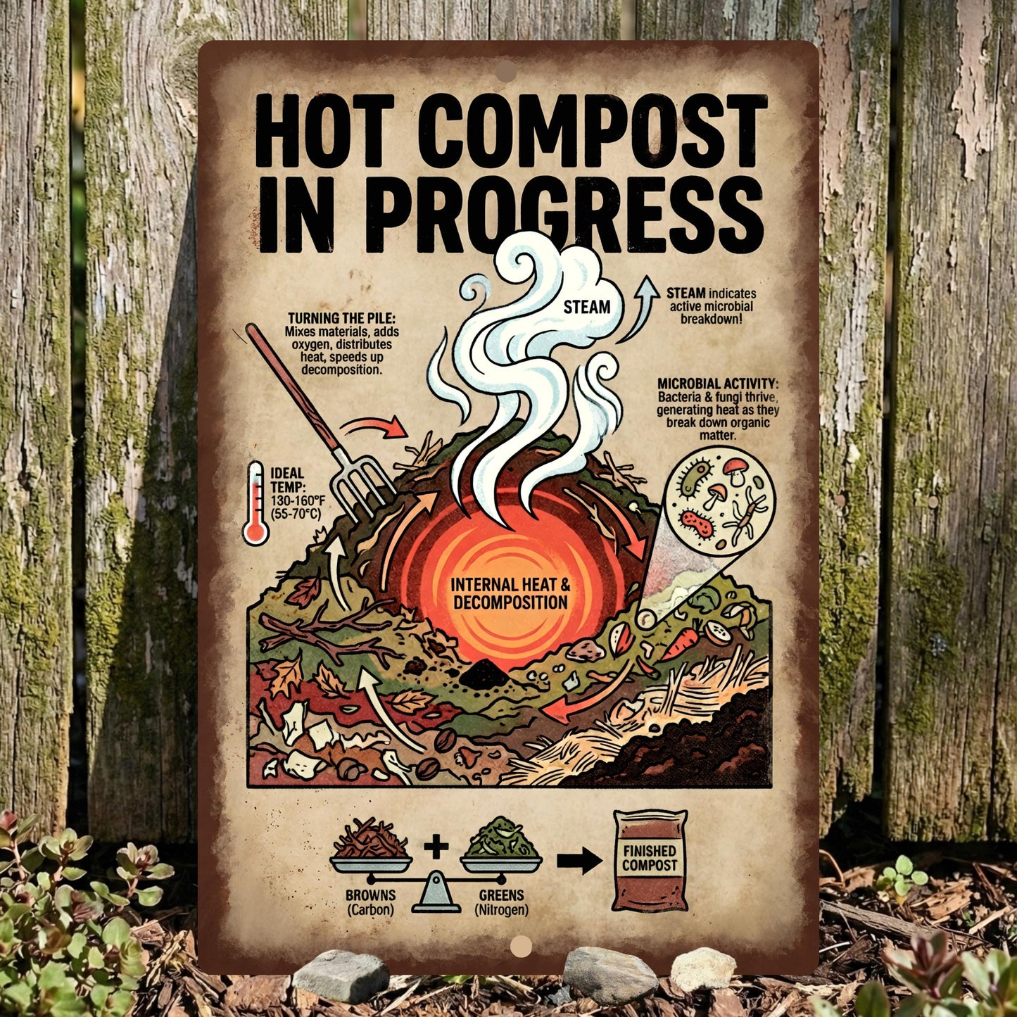 Hot Compost In Progress Garden Sign