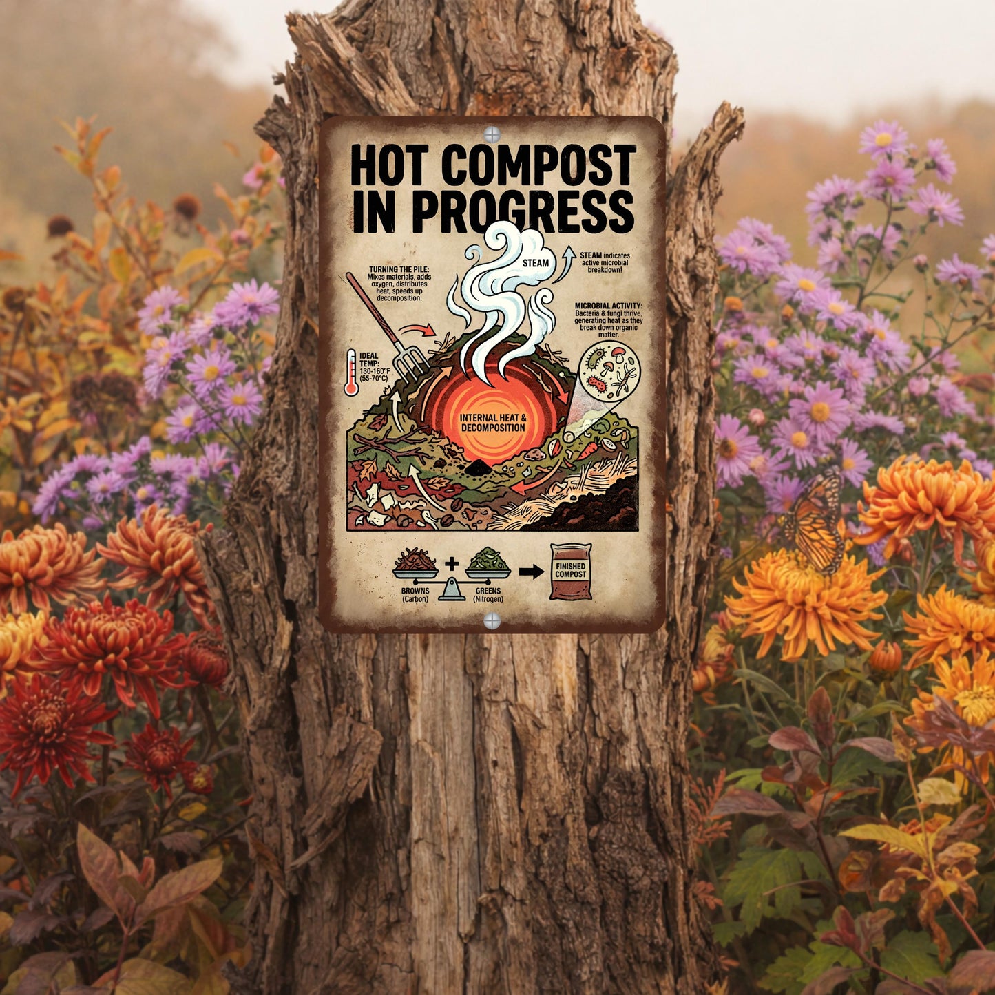 Hot Compost In Progress Garden Sign