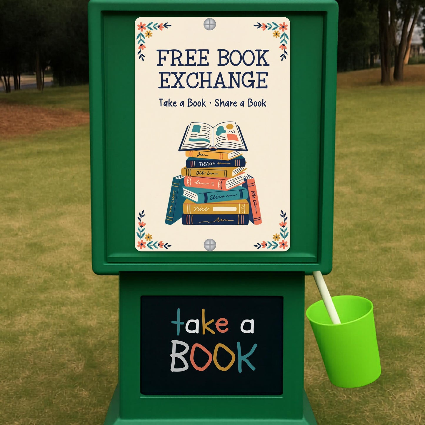 Free Book Exchange Metal Sign
