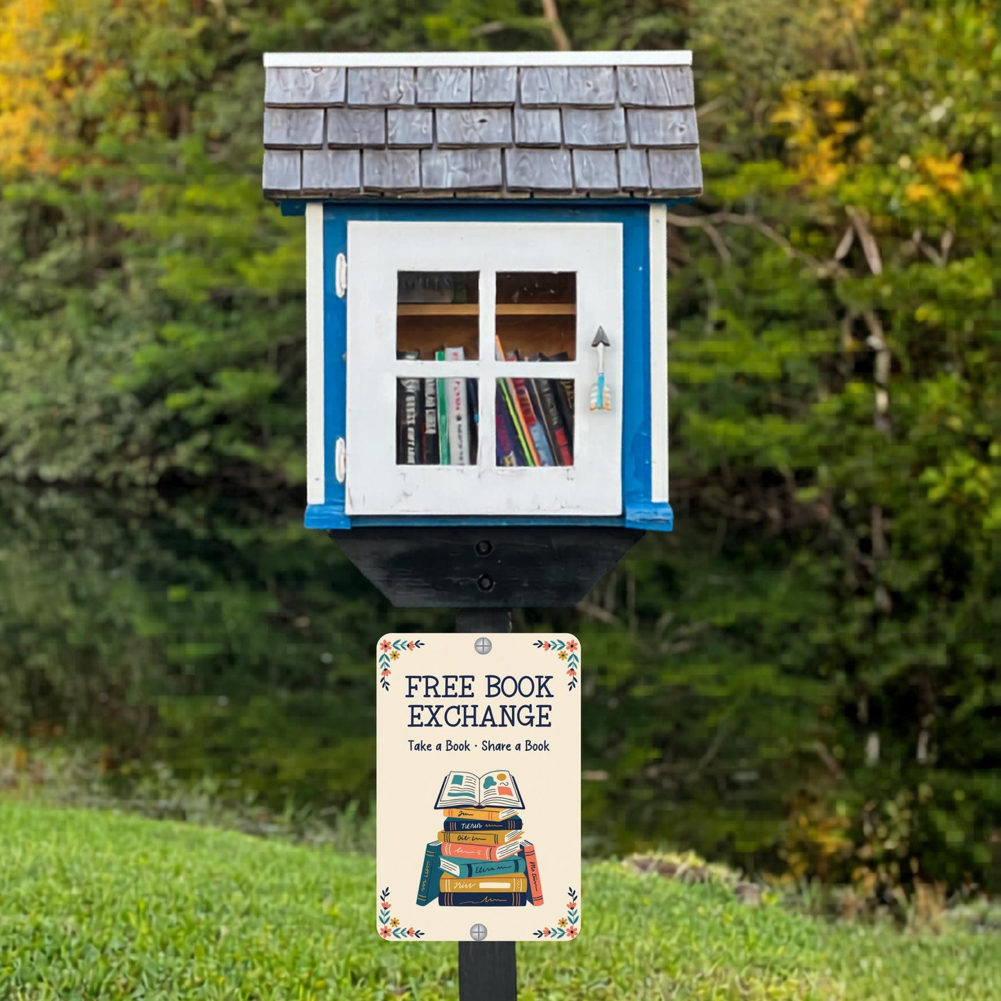 Free Book Exchange Metal Sign