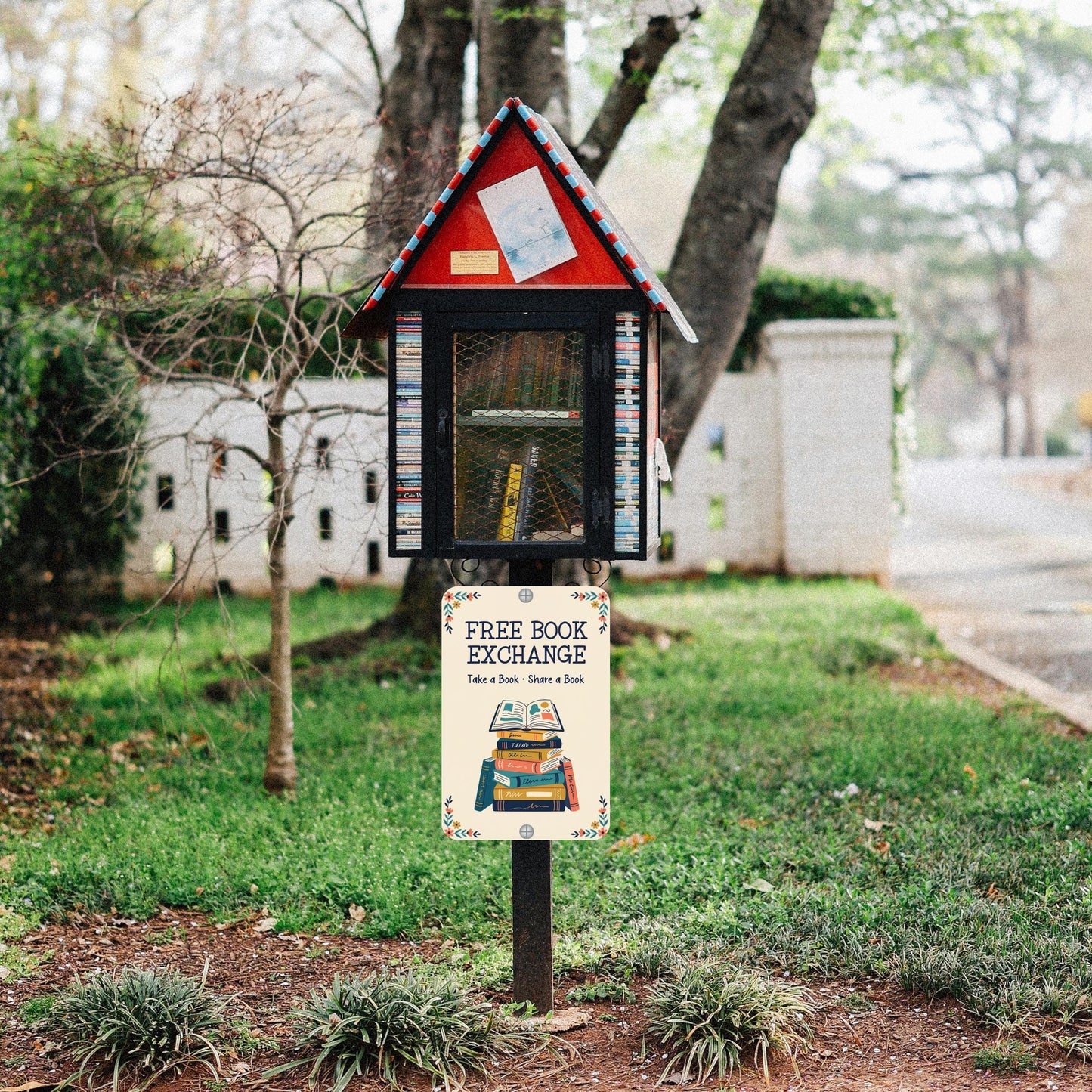 Free Book Exchange Metal Sign