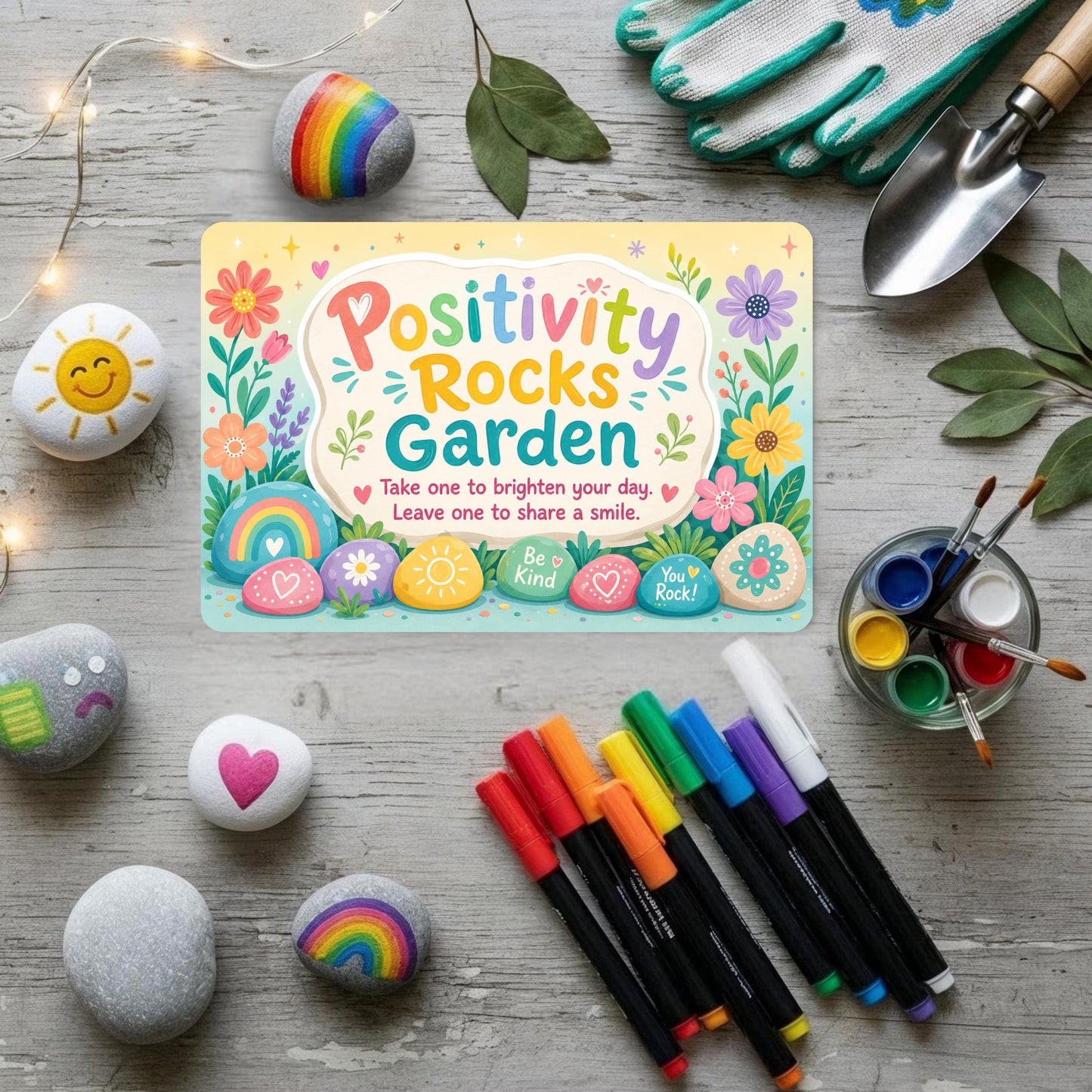 Positivity Rocks Garden Sign