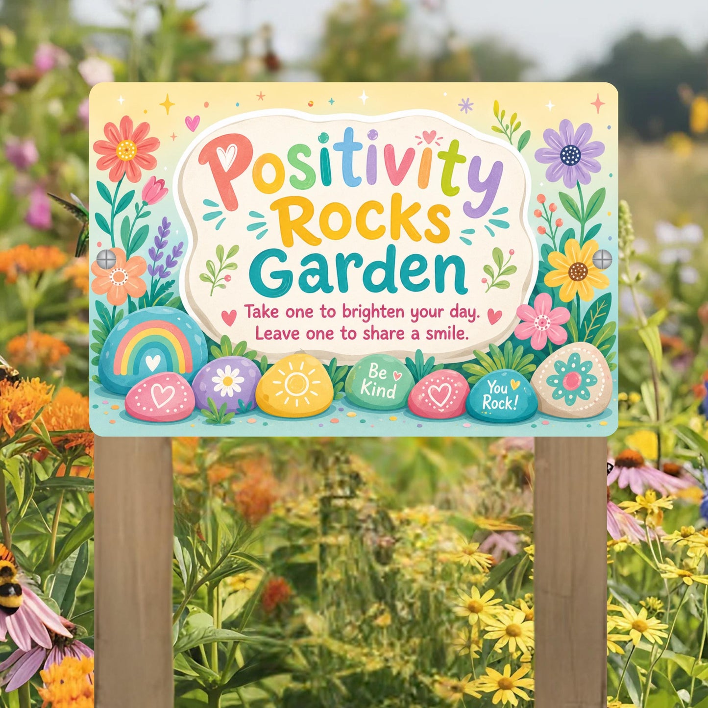 Positivity Rocks Garden Sign