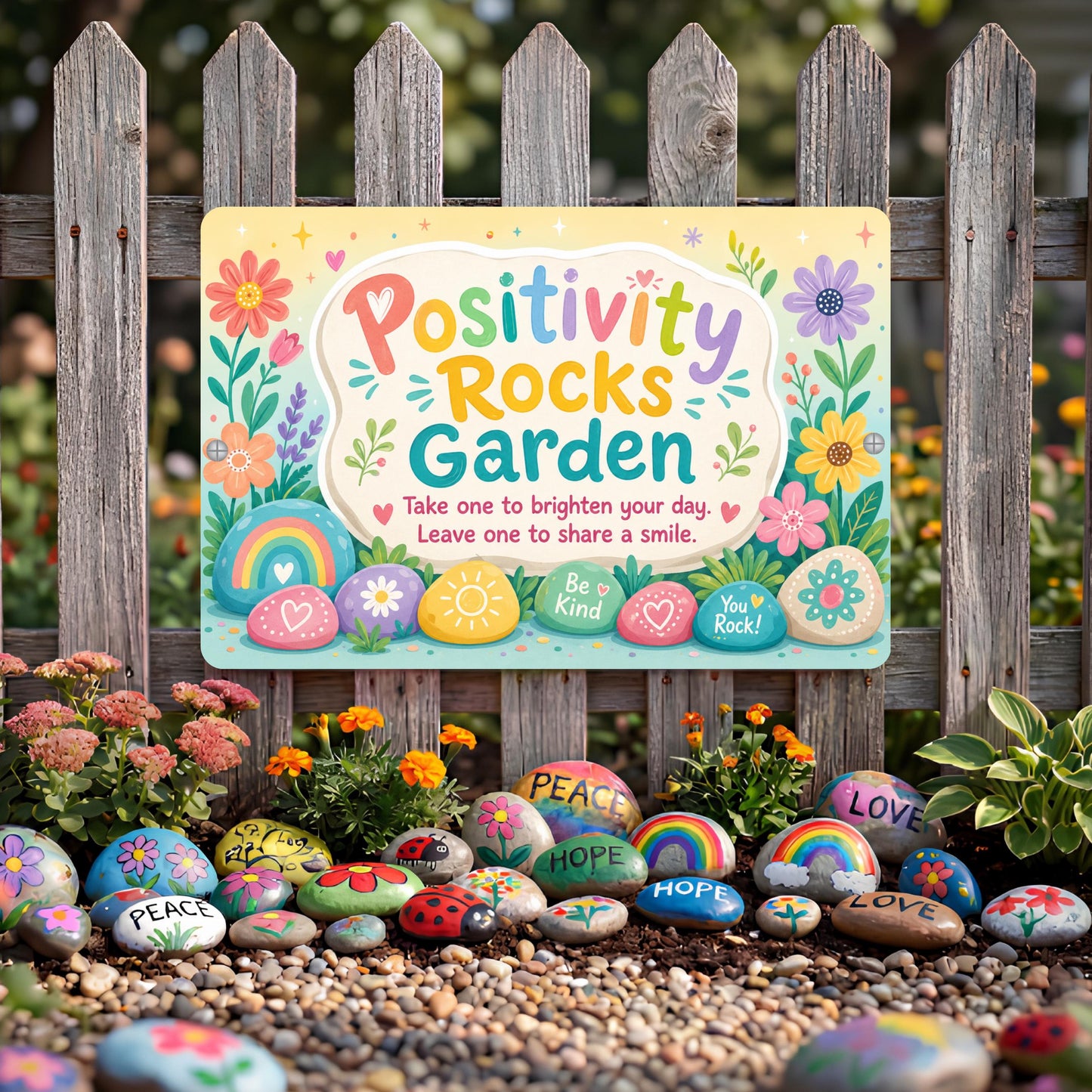 Positivity Rocks Garden Sign