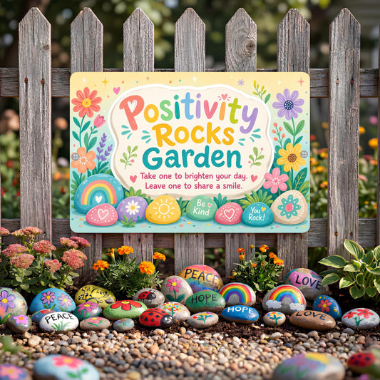 Positivity Rocks Garden Sign