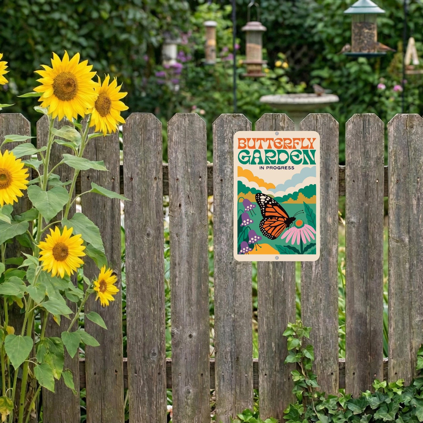 Butterfly Garden In Progress Sign