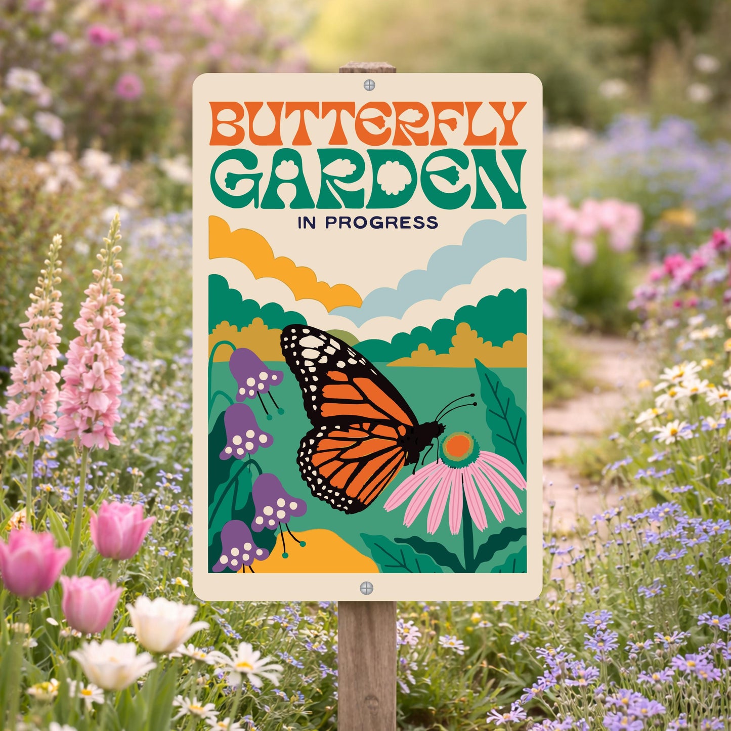 Butterfly Garden In Progress Sign