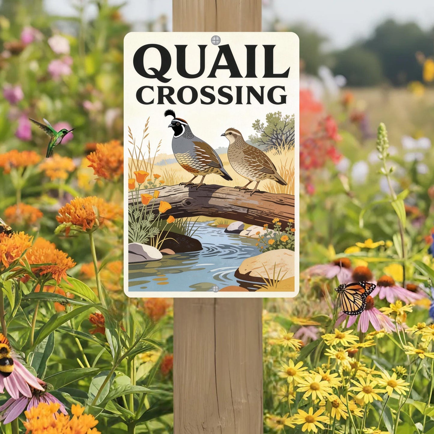 Quail Crossing Habitat Sign