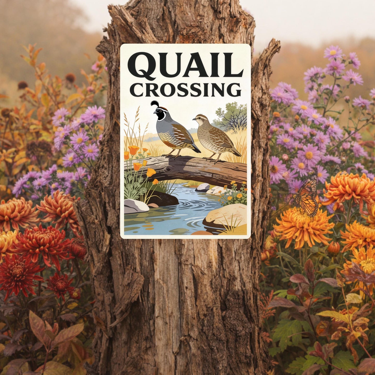 Quail Crossing Habitat Sign
