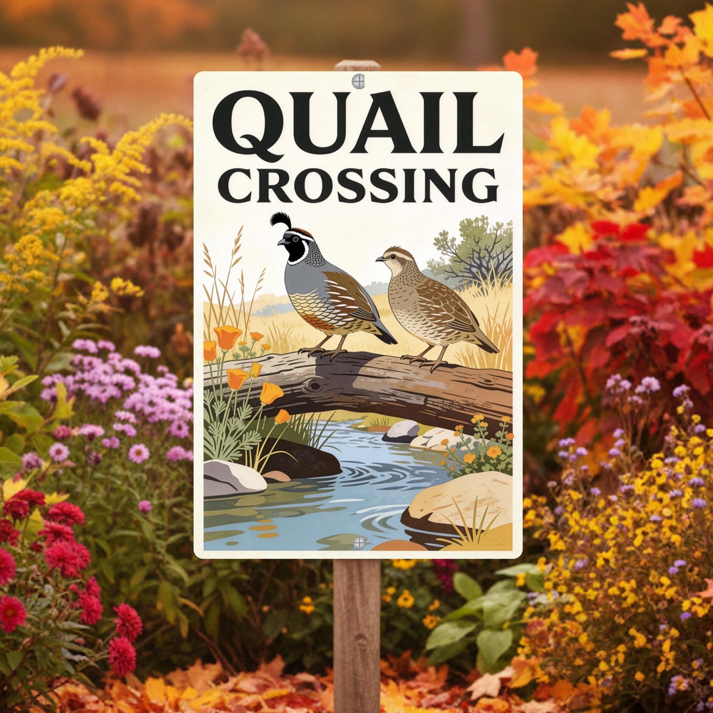Quail Crossing Habitat Sign